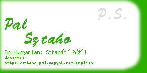 pal sztaho business card